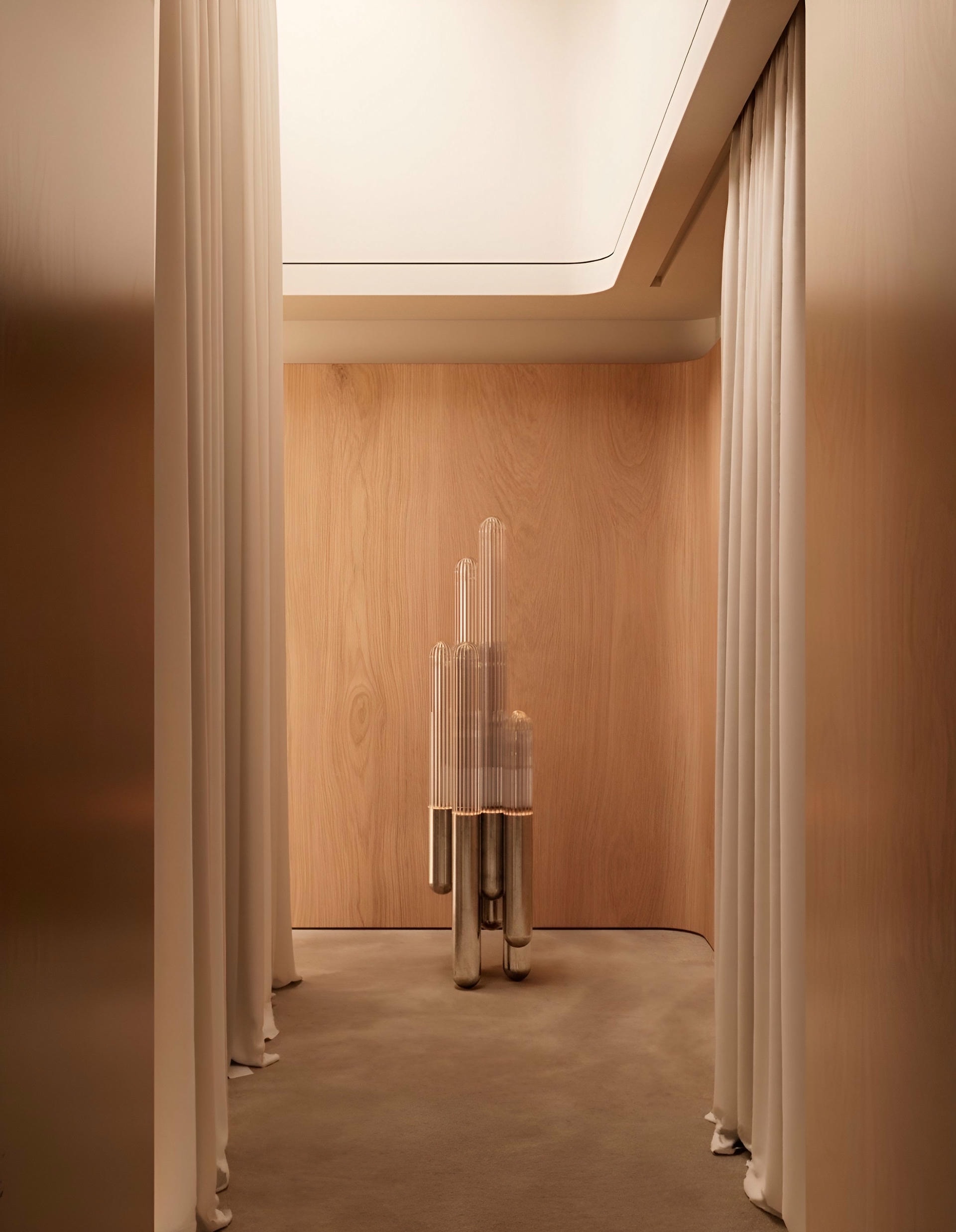Unique Cactus Big Velvet Floor Lamp in Transparent Glass by Mickael Koska 5