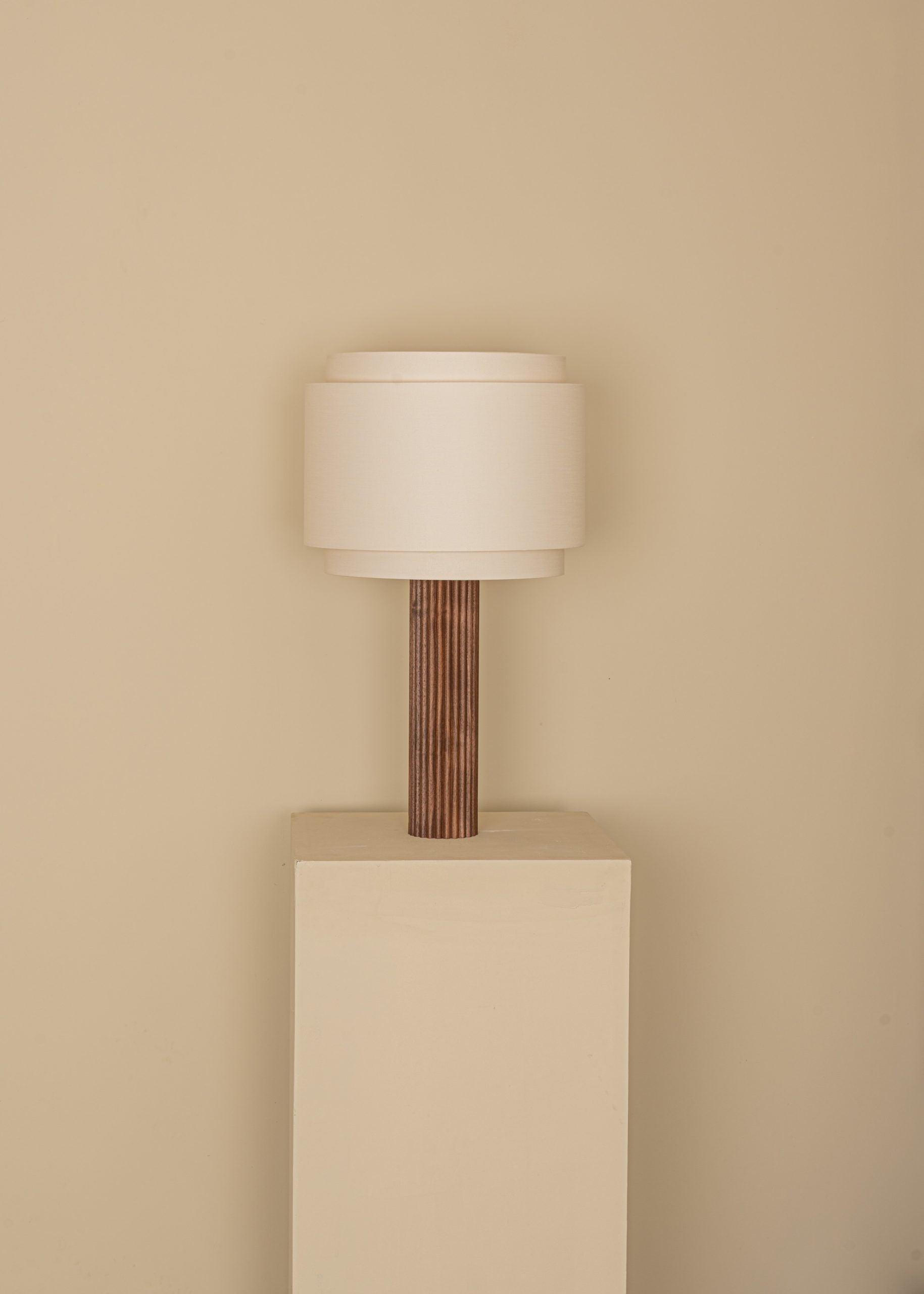 Walnut Fluta Duoble Table Lamp by Simone Marcel 2