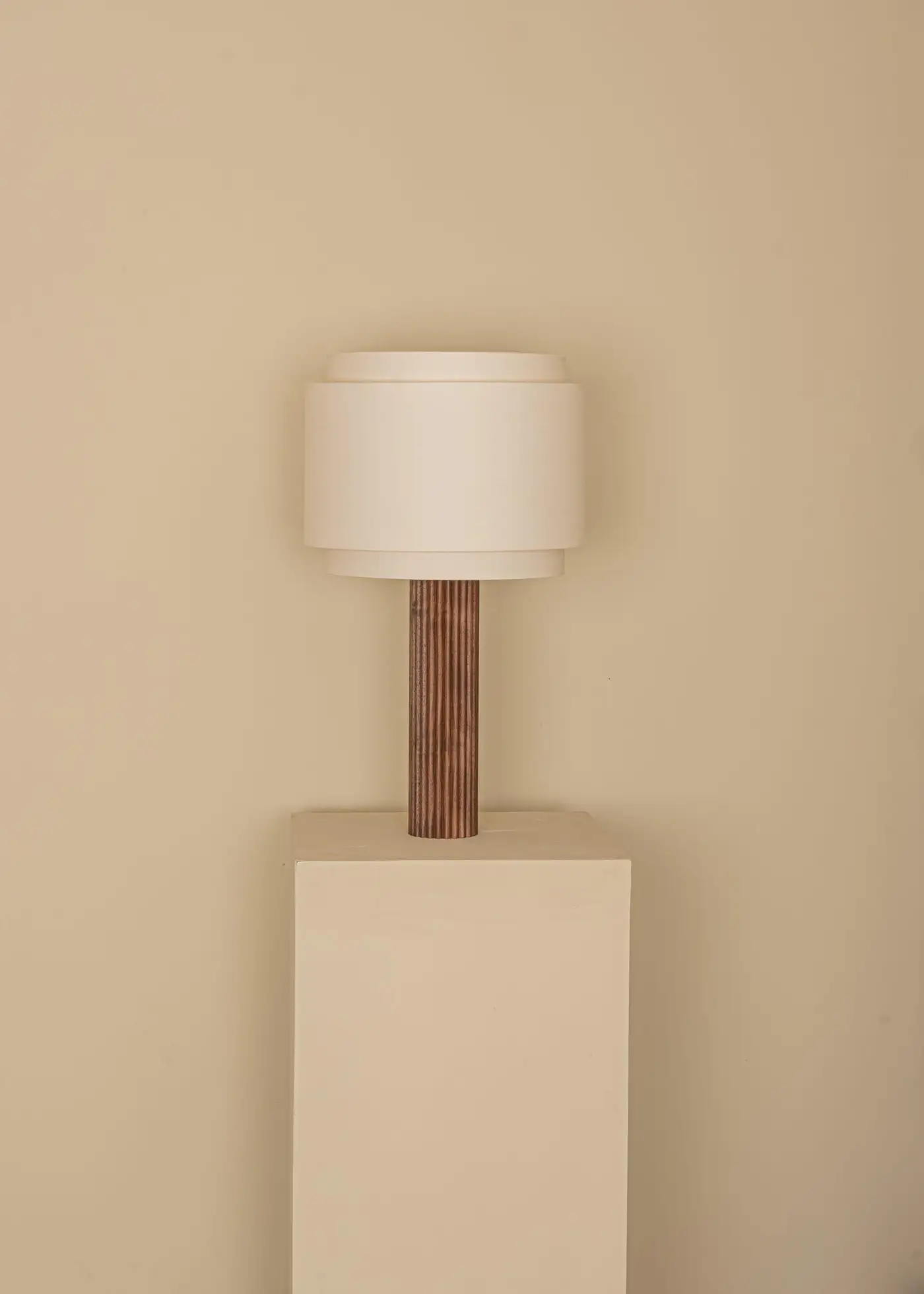 Walnut Fluta Duoble Table Lamp by Simone Marcel 4