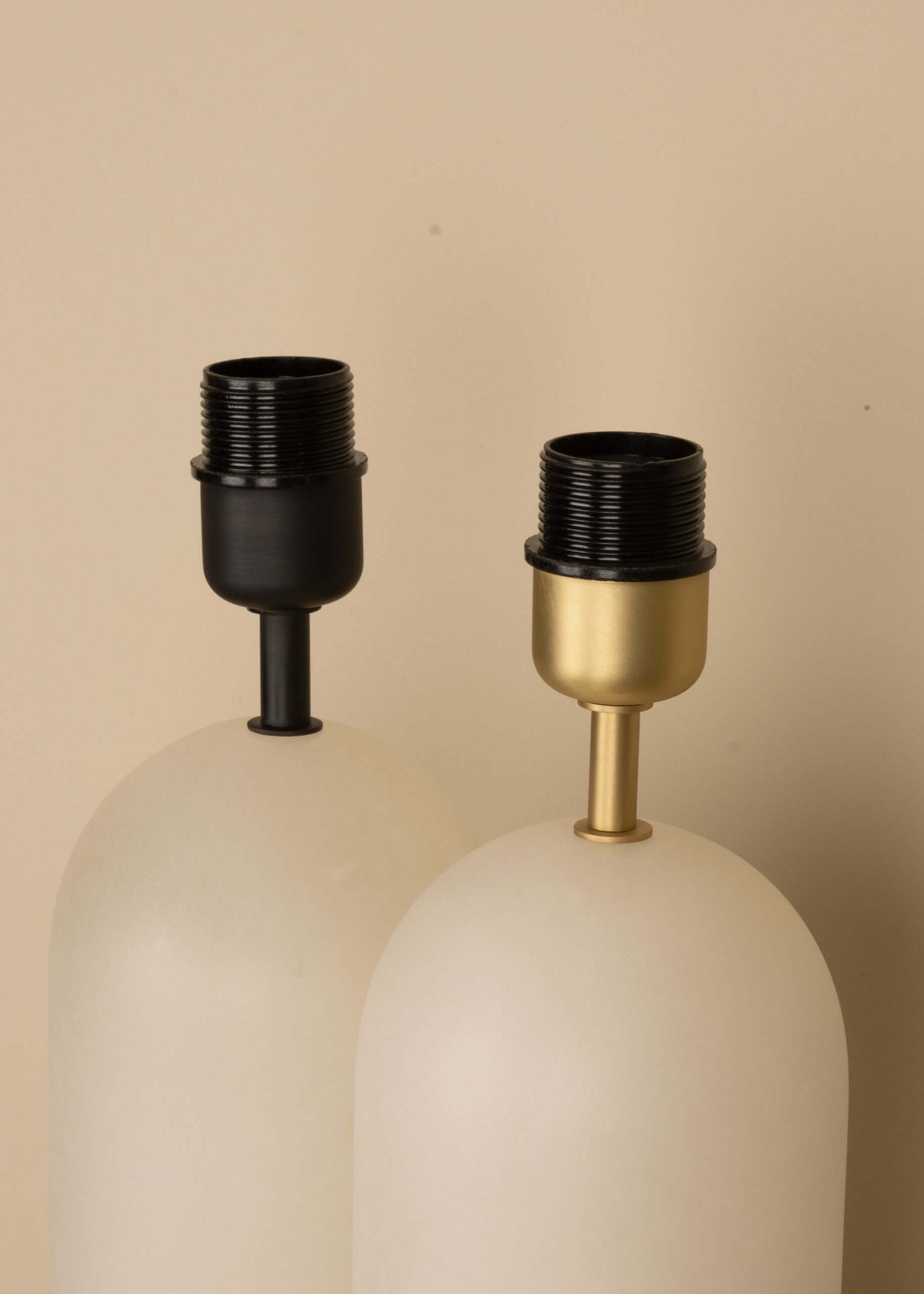 White Alabaster And Walnut Base Pura Kelo Double Table Lamp by Simone & Marcel 7