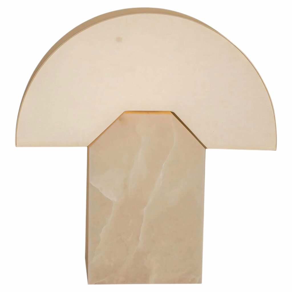 White Alabaster Edna Table Lamp by Simone Marcel 1