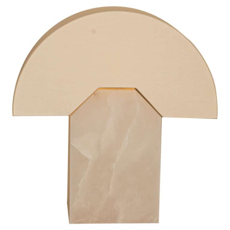 White Alabaster Edna Table Lamp by Simone Marcel 1