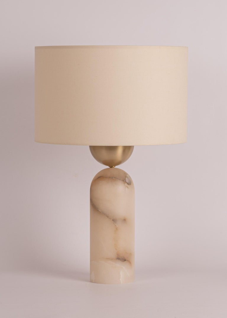 White Alabaster Peona Table Lamp by Simone Marcel 7