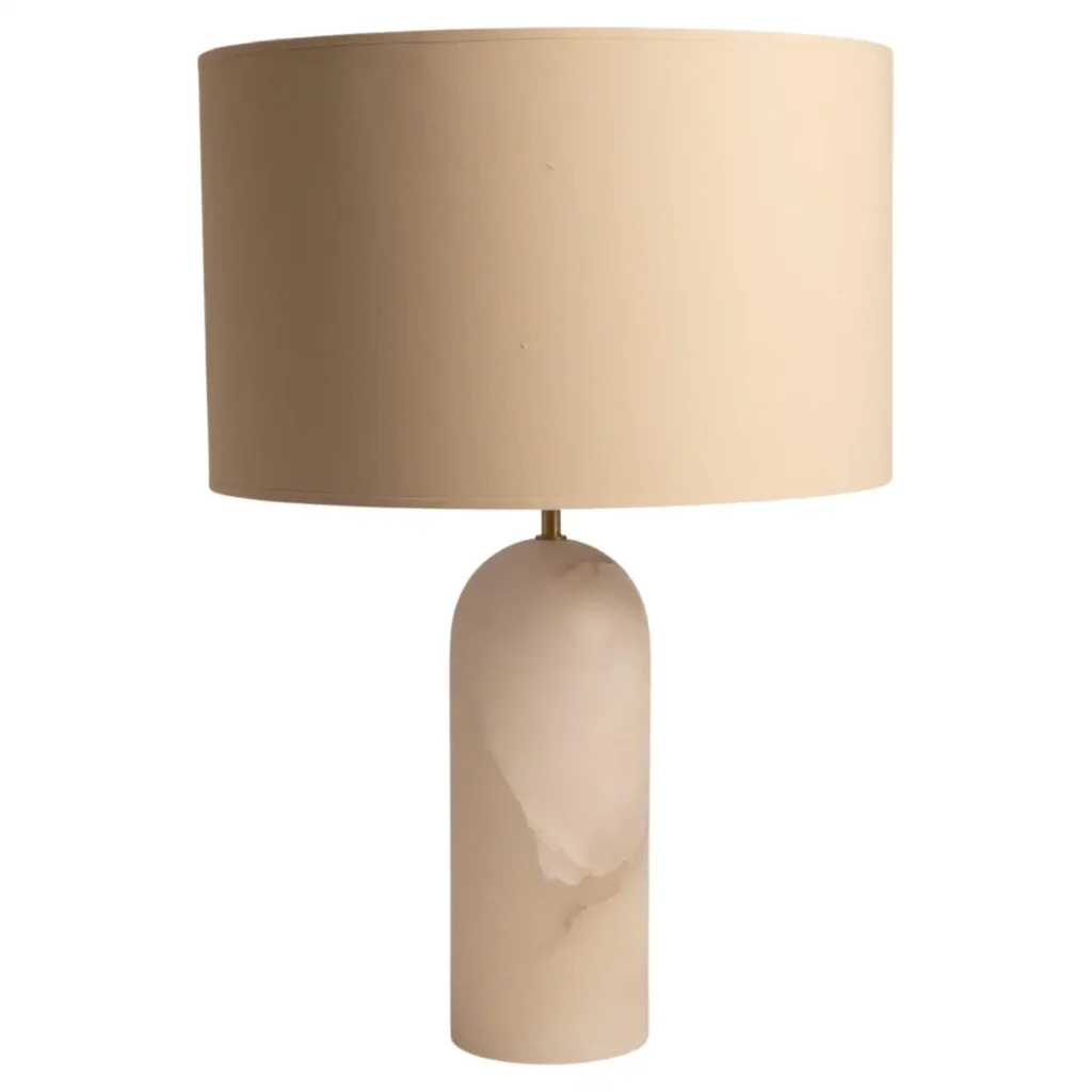 White Alabaster Pura Table Lamp by Simone Marcel 1