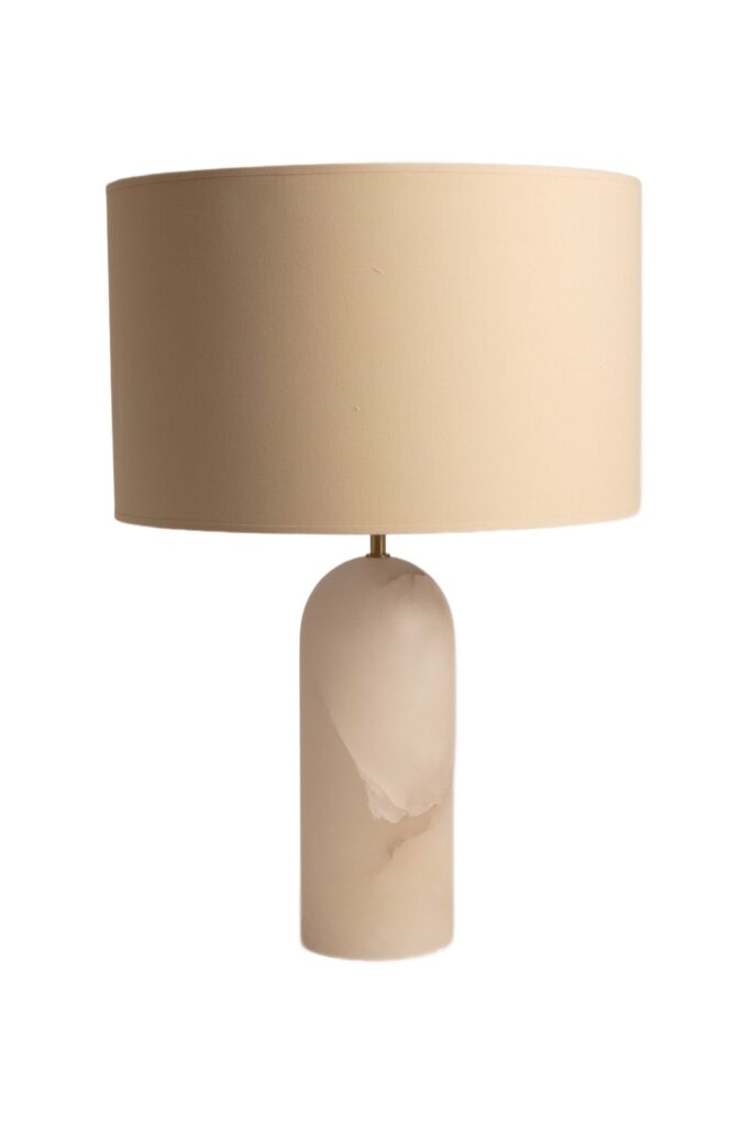 White Alabaster Pura Table Lamp by Simone Marcel 1