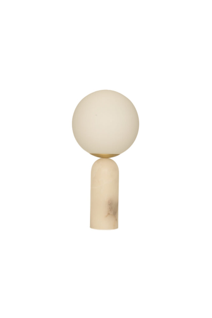 White Alabaster and Brass Atlas Table Lamp by Simone & Marcel 1