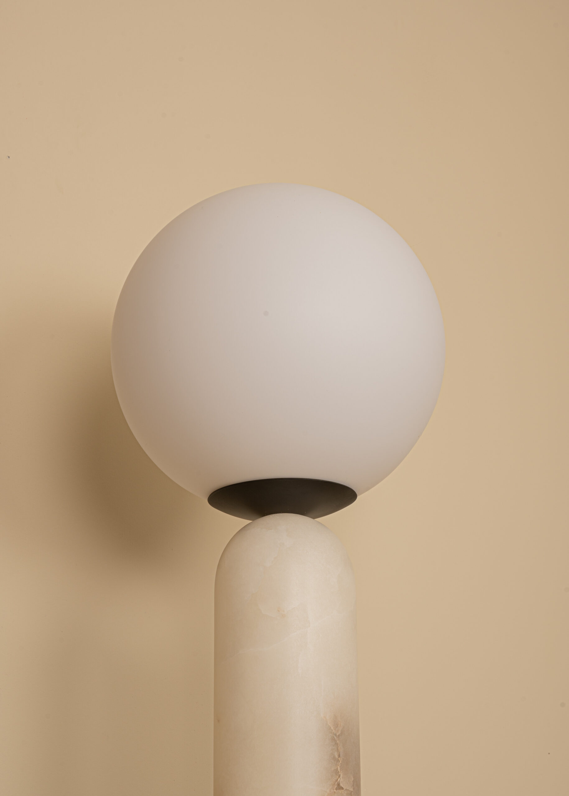 White Alabaster and Steel Atlas Table Lamp by Simone & Marcel 11