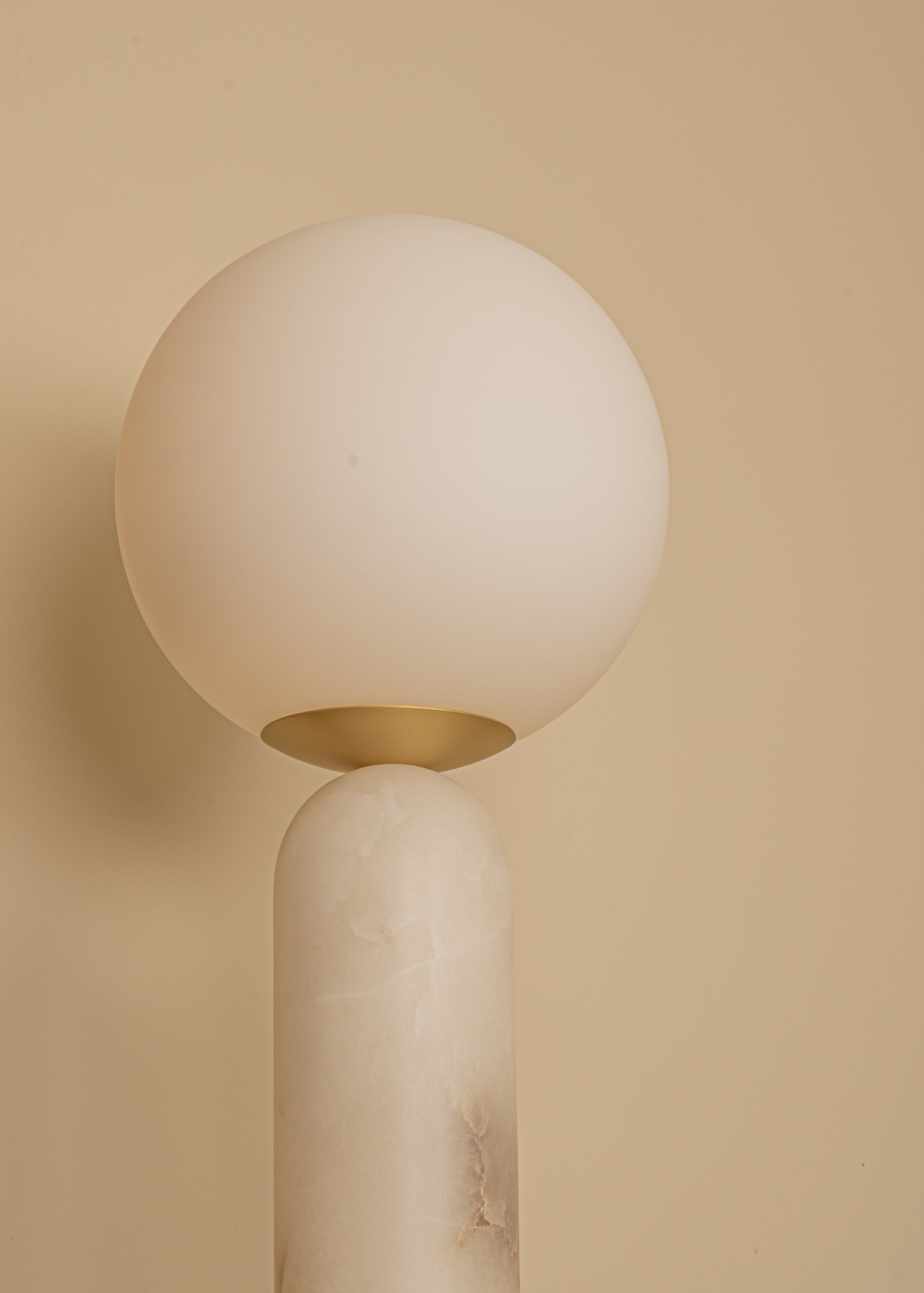 White Alabaster and Steel Atlas Table Lamp by Simone & Marcel 12