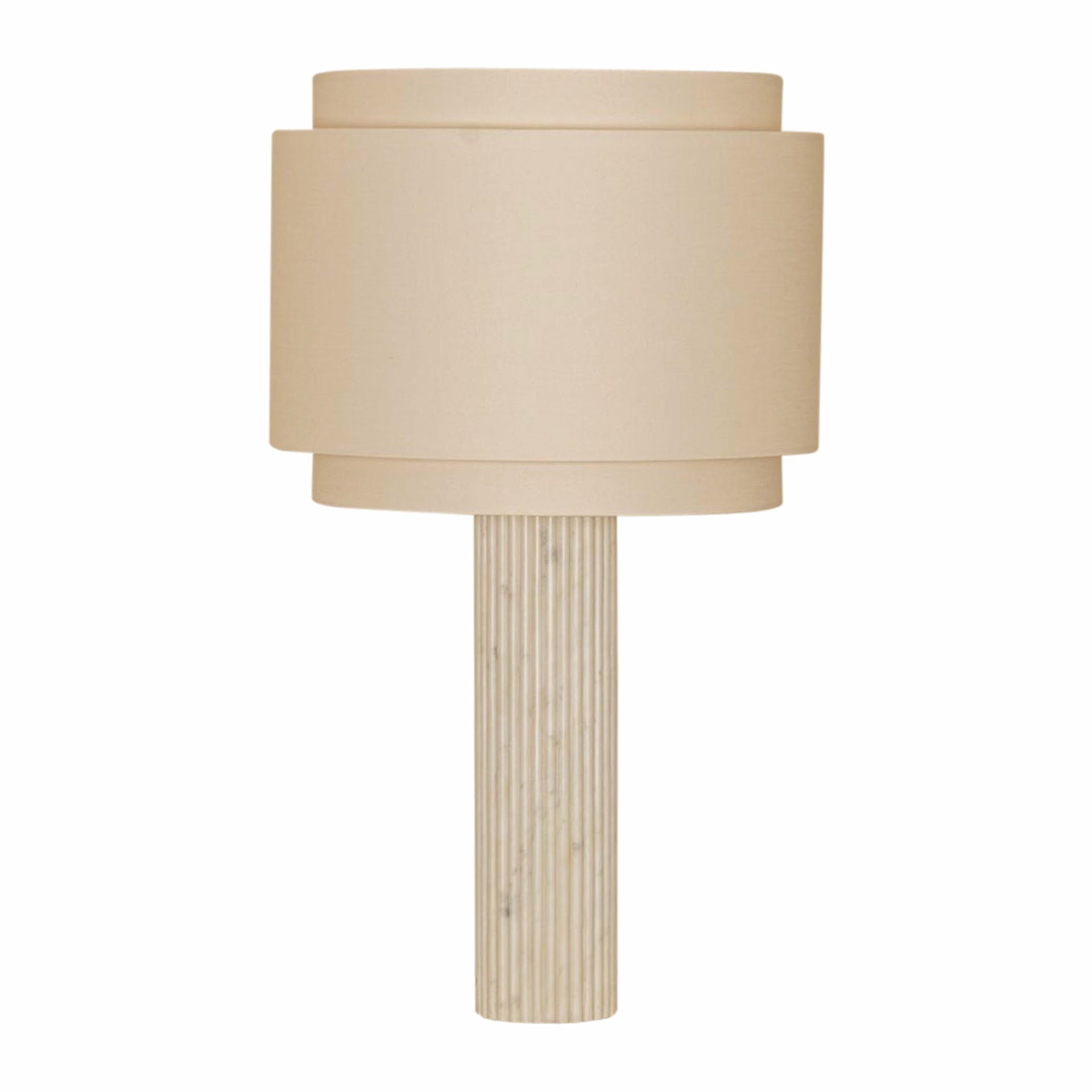 White Marble Fluta Duoble Table Lamp by Simone Marcel 1