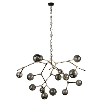 Smoke and Polished Bronze Maratus 15 Pendant Lamp by Isabel Moncada