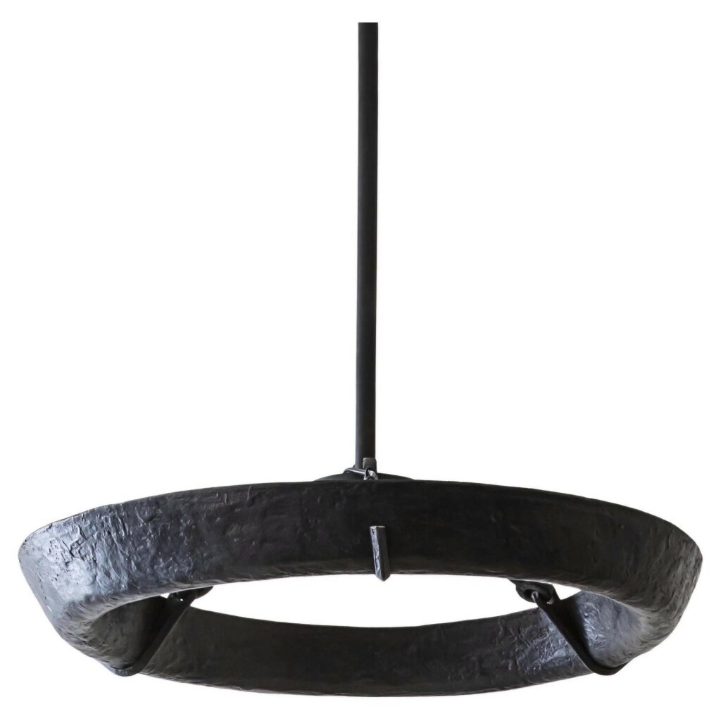 Contemporary Sculptural Eze Black Bronze Suspension Light by Michel Amar 1