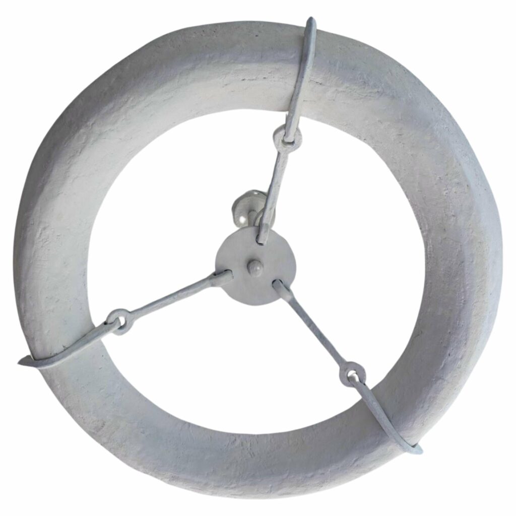 Contemporary Sculptural Eze White Bronze Suspension Light by Michel Amar 1