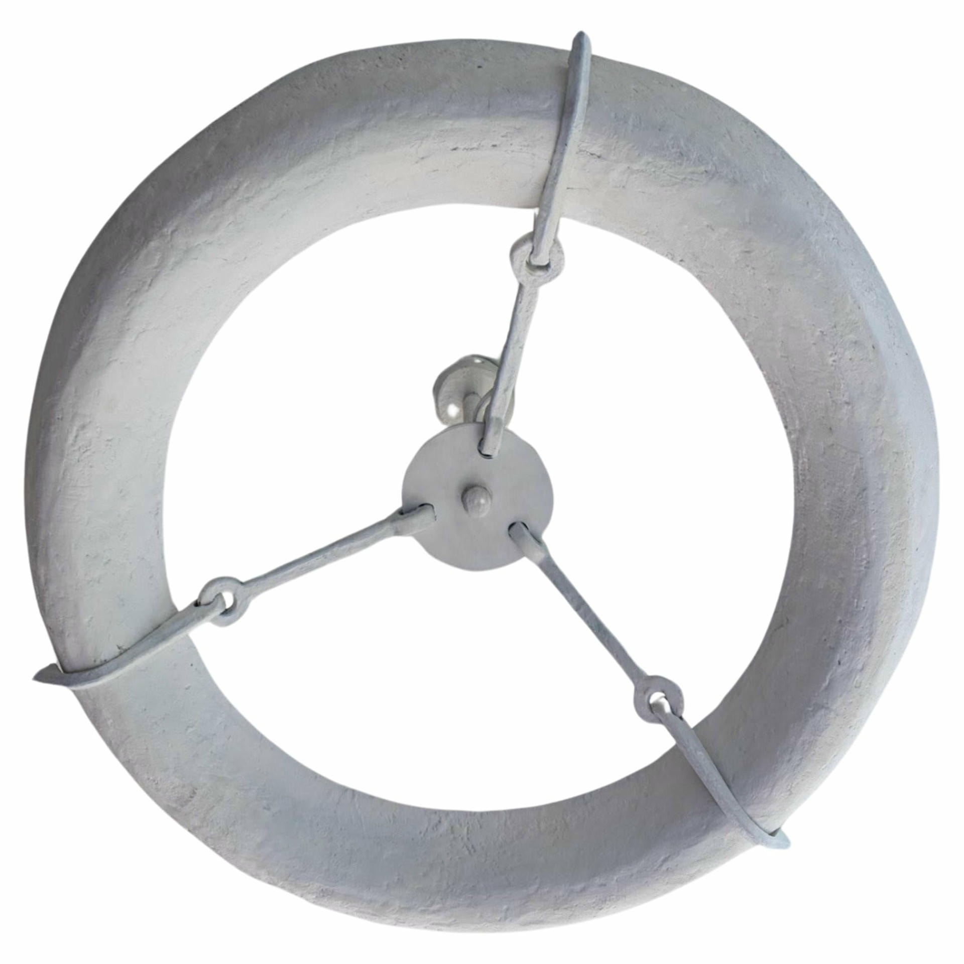 Contemporary Sculptural Eze White Bronze Suspension Light by Michel Amar 1