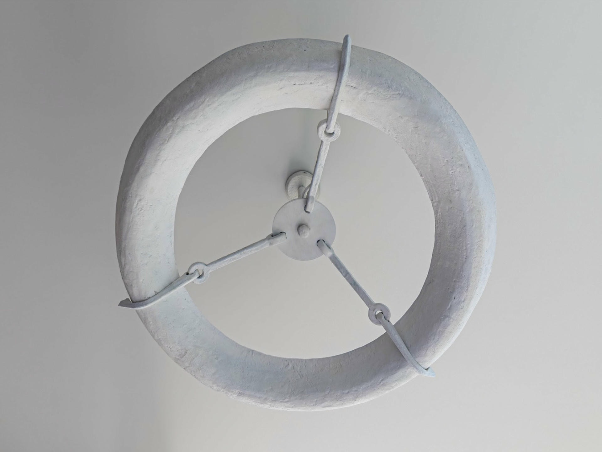 Contemporary Sculptural Eze White Bronze Suspension Light by Michel Amar 2
