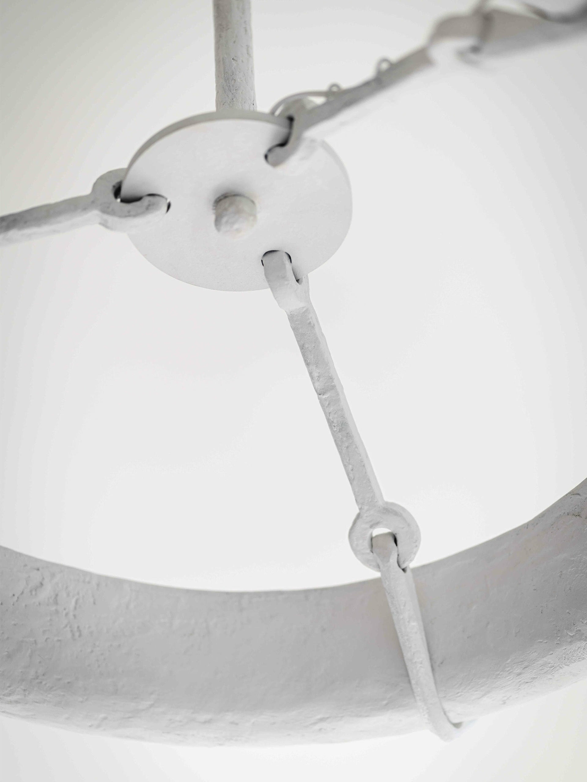 Contemporary Sculptural Eze White Bronze Suspension Light by Michel Amar 4