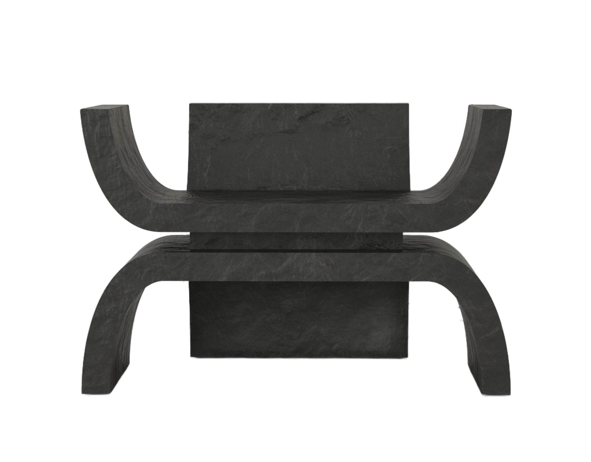 Contemporary Sculptural Kabuto Throne in Black Bronze by Michel Amar 1