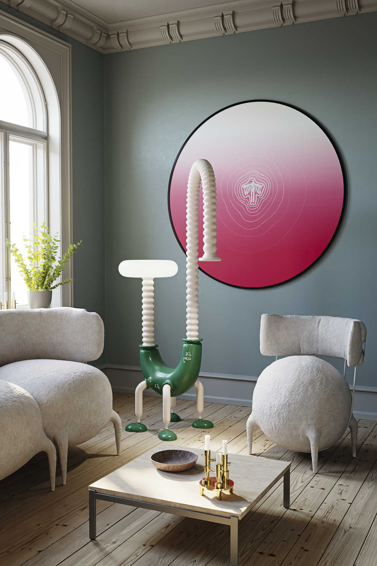 Long Floor Lamp by Taras Zheltyshev 3