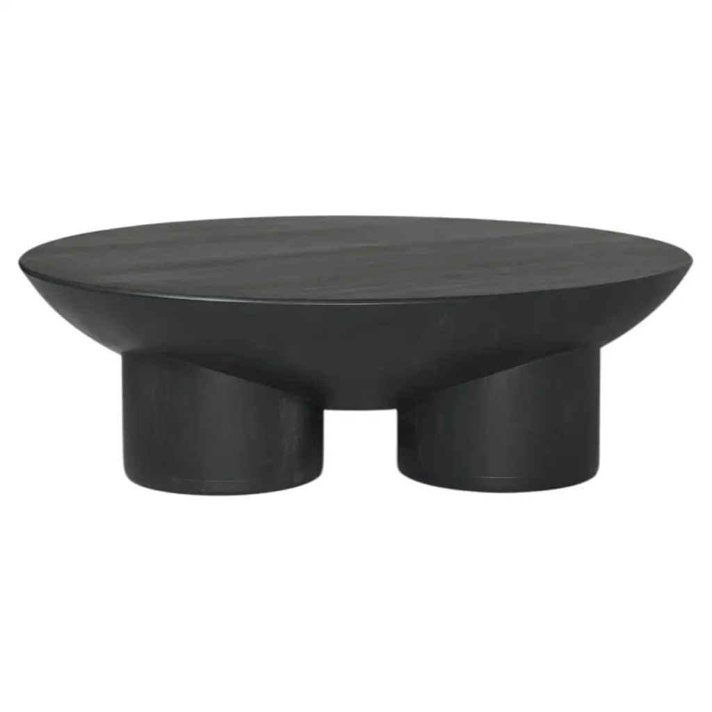 Metate Black Wood Coffee Table by David Del Valle 1