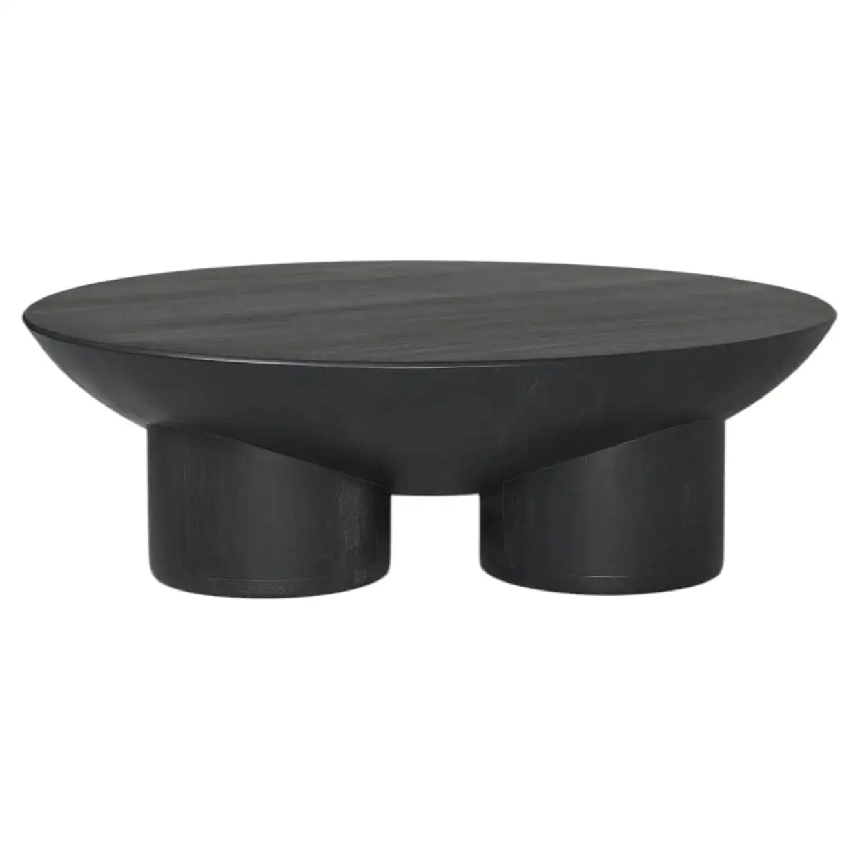Metate Black Wood Coffee Table by David Del Valle 1
