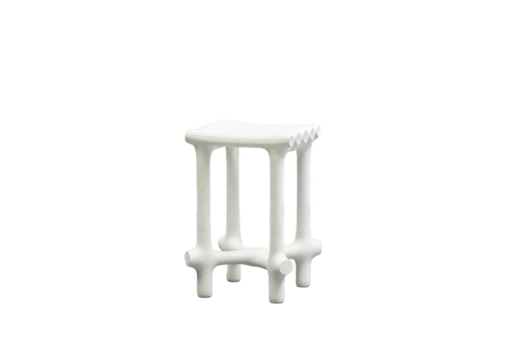 Basic Limited Edition Sculptural Sand and Nylon Stool by Hot Wire Extensions 1 1