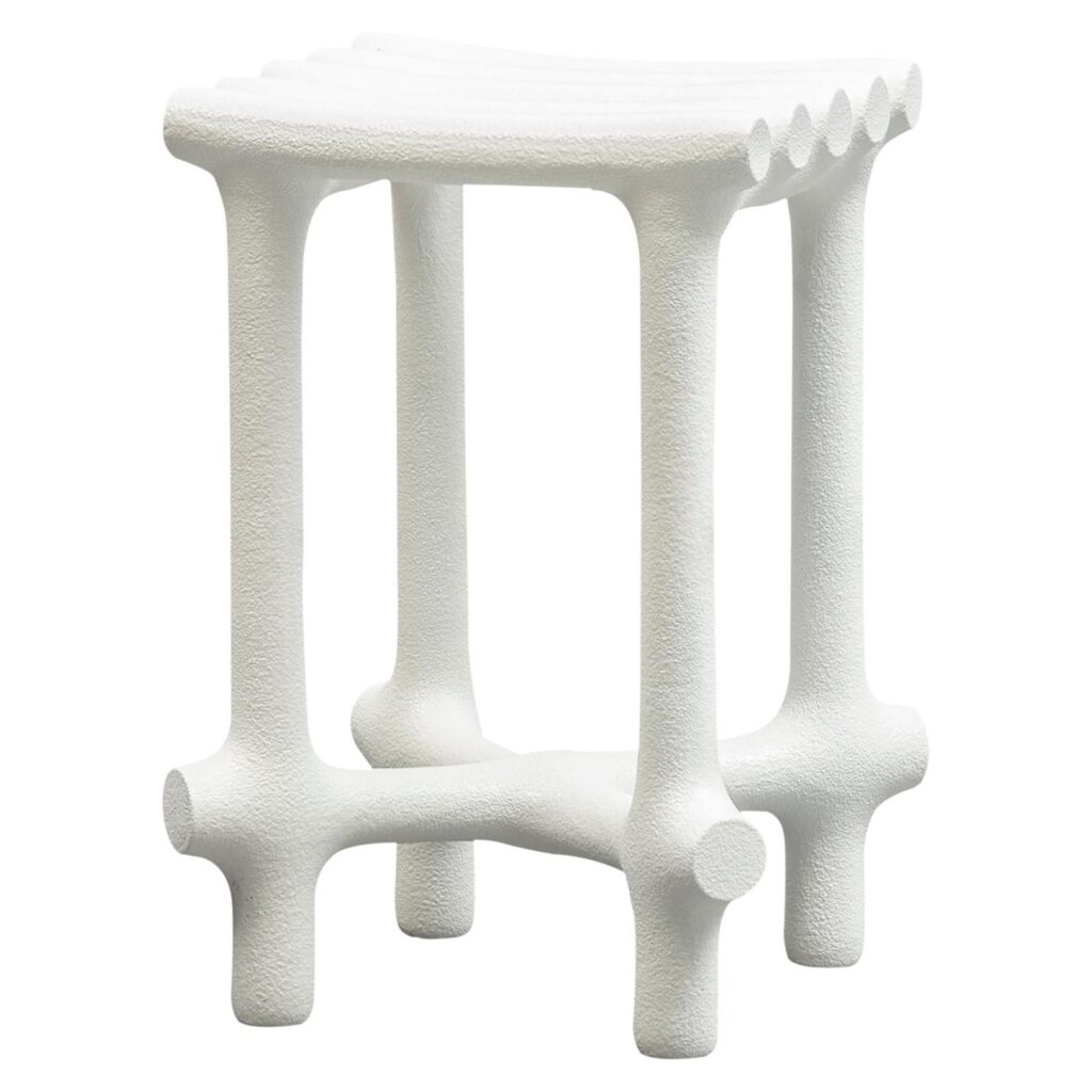 Basic Limited Edition Sculptural Sand and Nylon Stool by Hot Wire Extensions