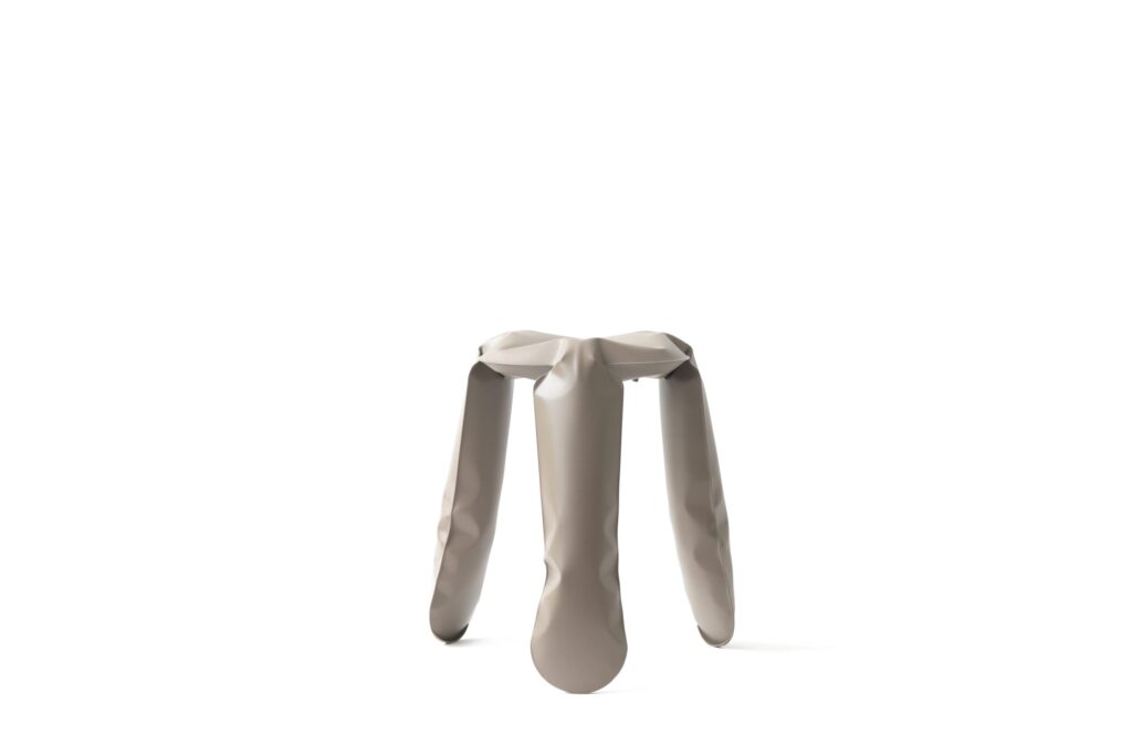 Beige Gray Aluminum Standard Plopp Stool by Zieta 1