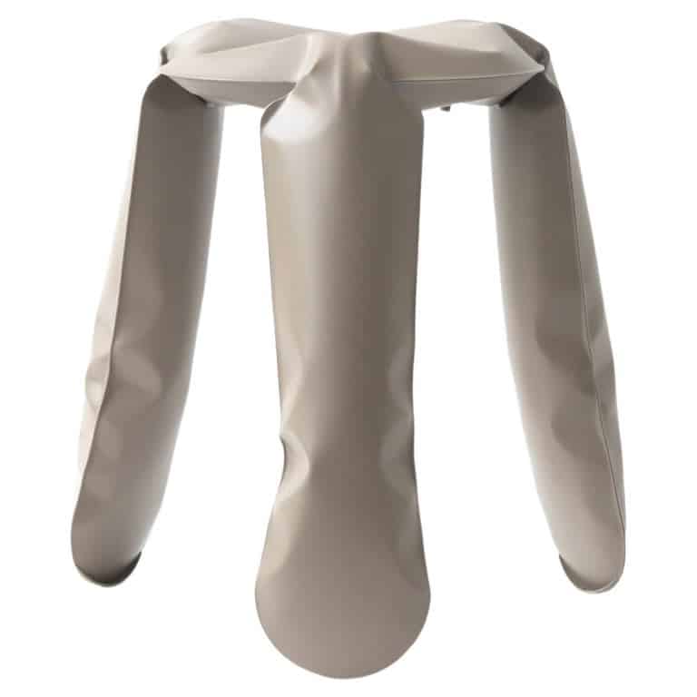 Beige Gray Aluminum Standard Plopp Stool by Zieta 1