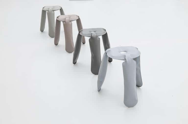Beige Gray Aluminum Standard Plopp Stool by Zieta 12