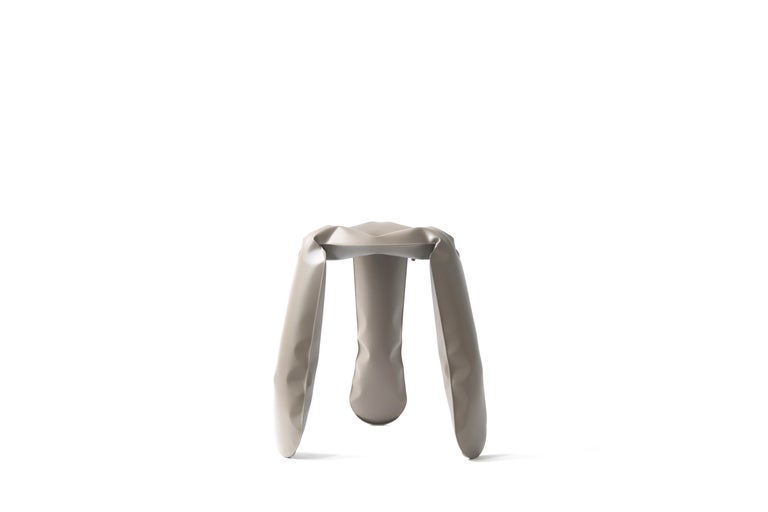 Beige Gray Aluminum Standard Plopp Stool by Zieta 3