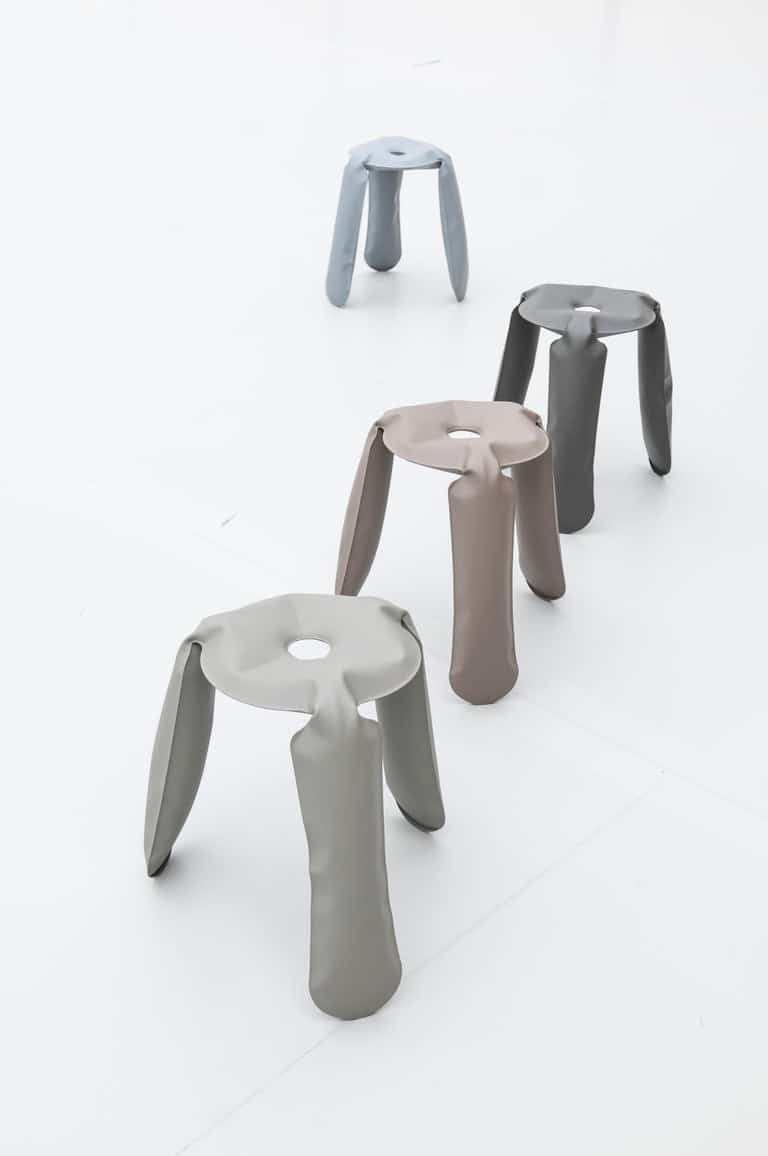Beige Gray Aluminum Standard Plopp Stool by Zieta 8