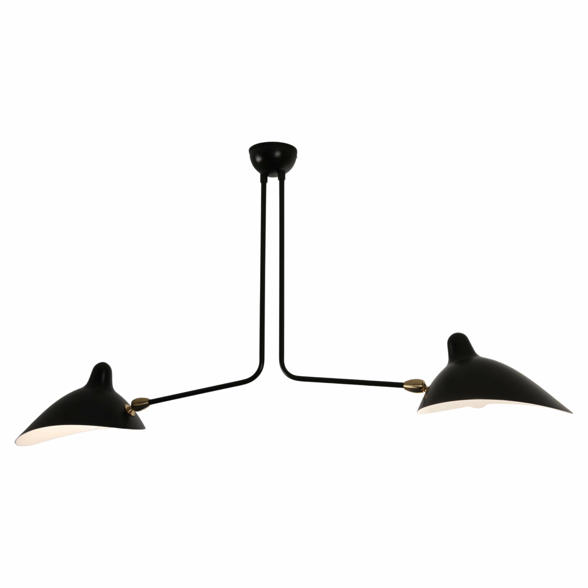 Ceiling Lamp 2 Still Arms by Serge Mouille 1