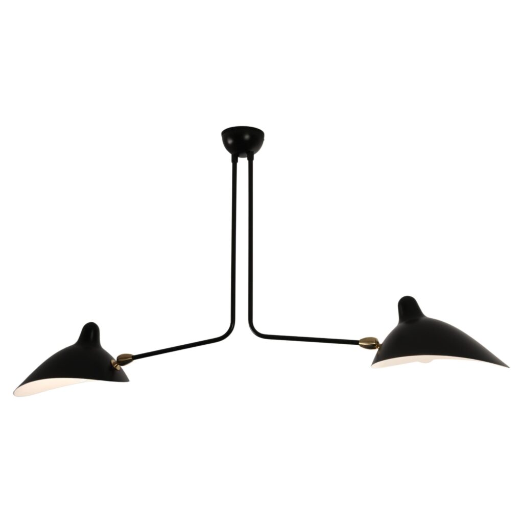 Ceiling Lamp 2 Still Arms by Serge Mouille 1