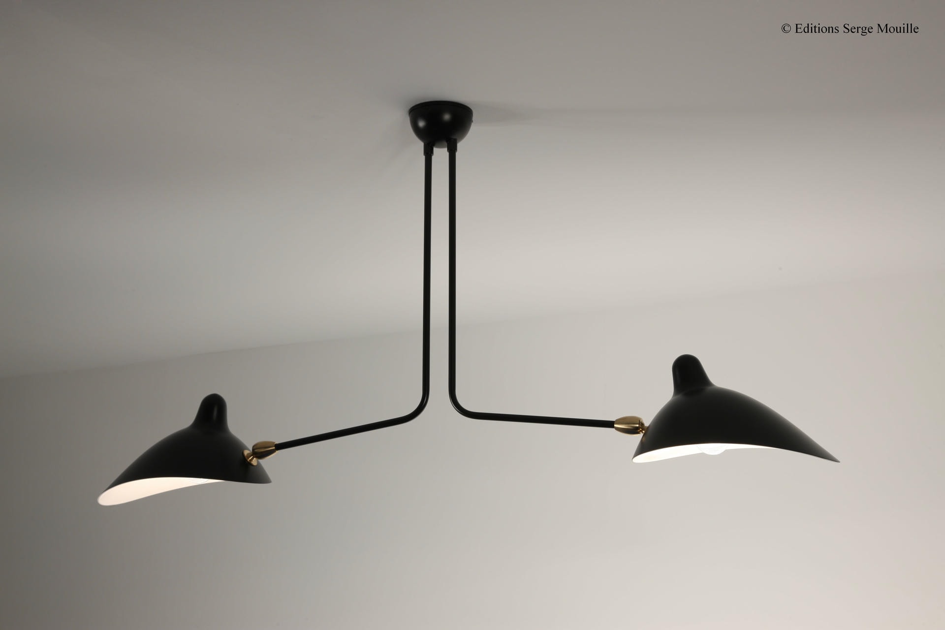 Ceiling Lamp 2 Still Arms by Serge Mouille 2