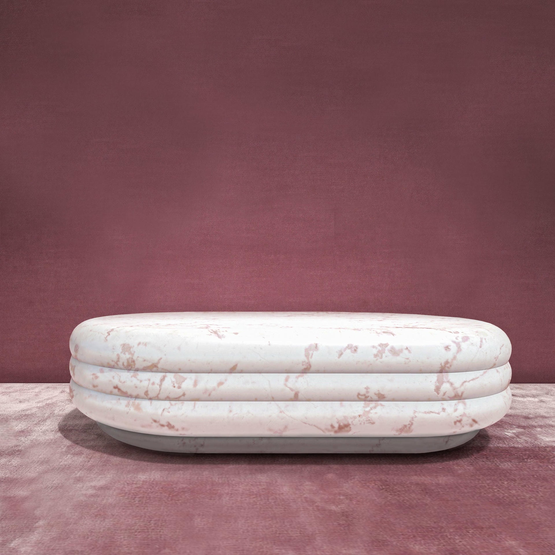 Chloe Pink Portugal Marble Coffee Table by Fred and Juul 5