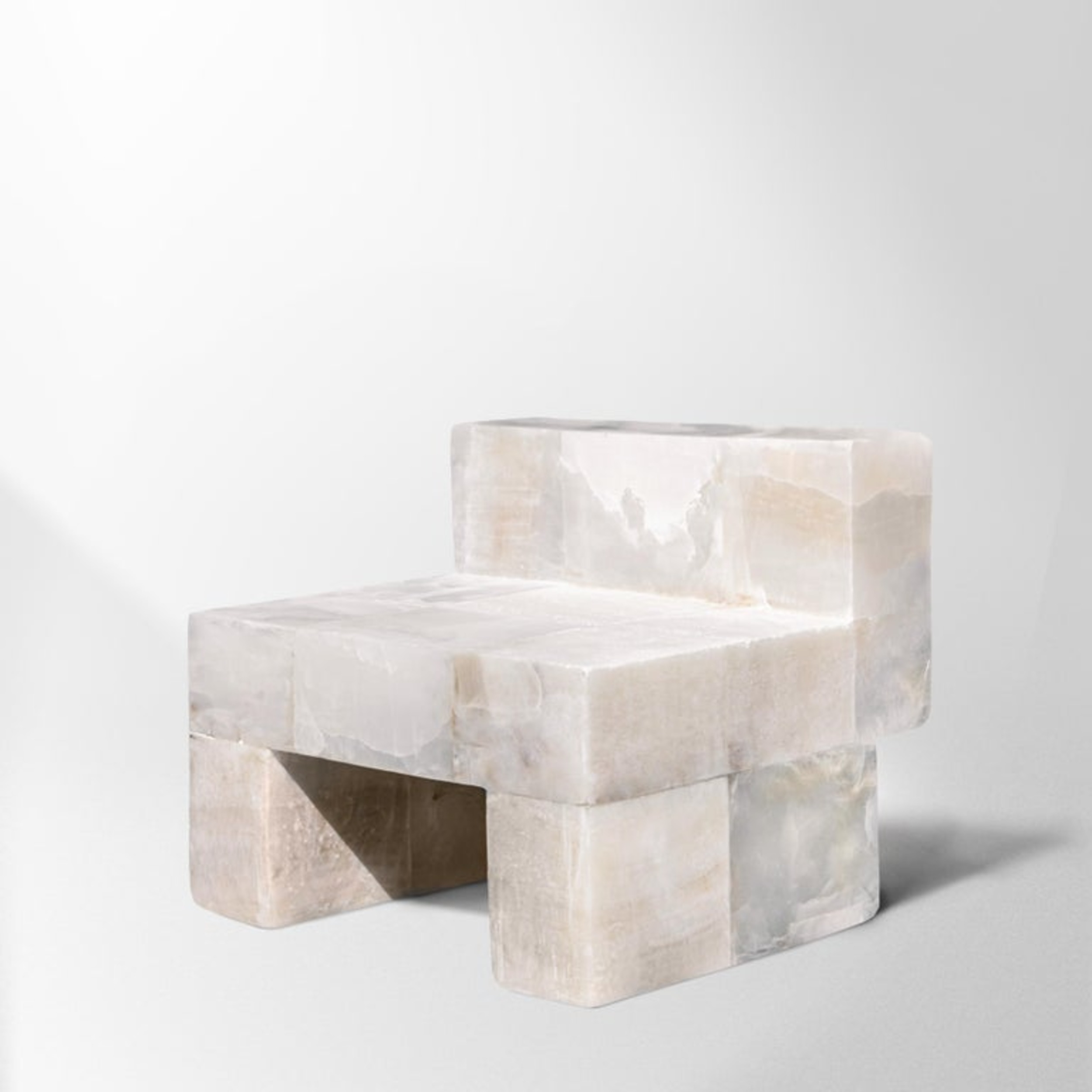 Contemporary Block Form White Onyx Sugar Daddy Chair by Pietro Franceschini 2_2500x2500