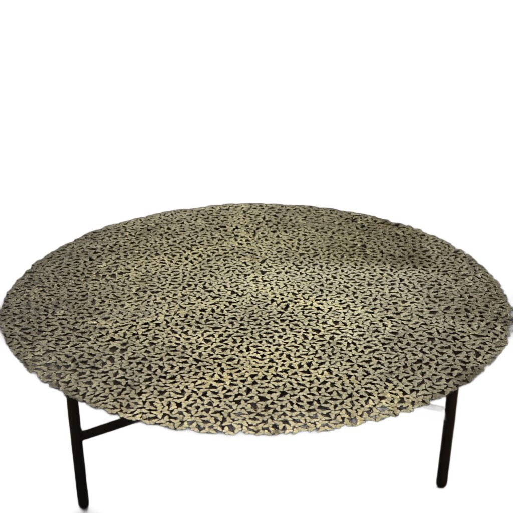 Jean Bronze Round Coffee Table by Fred and Juul 1