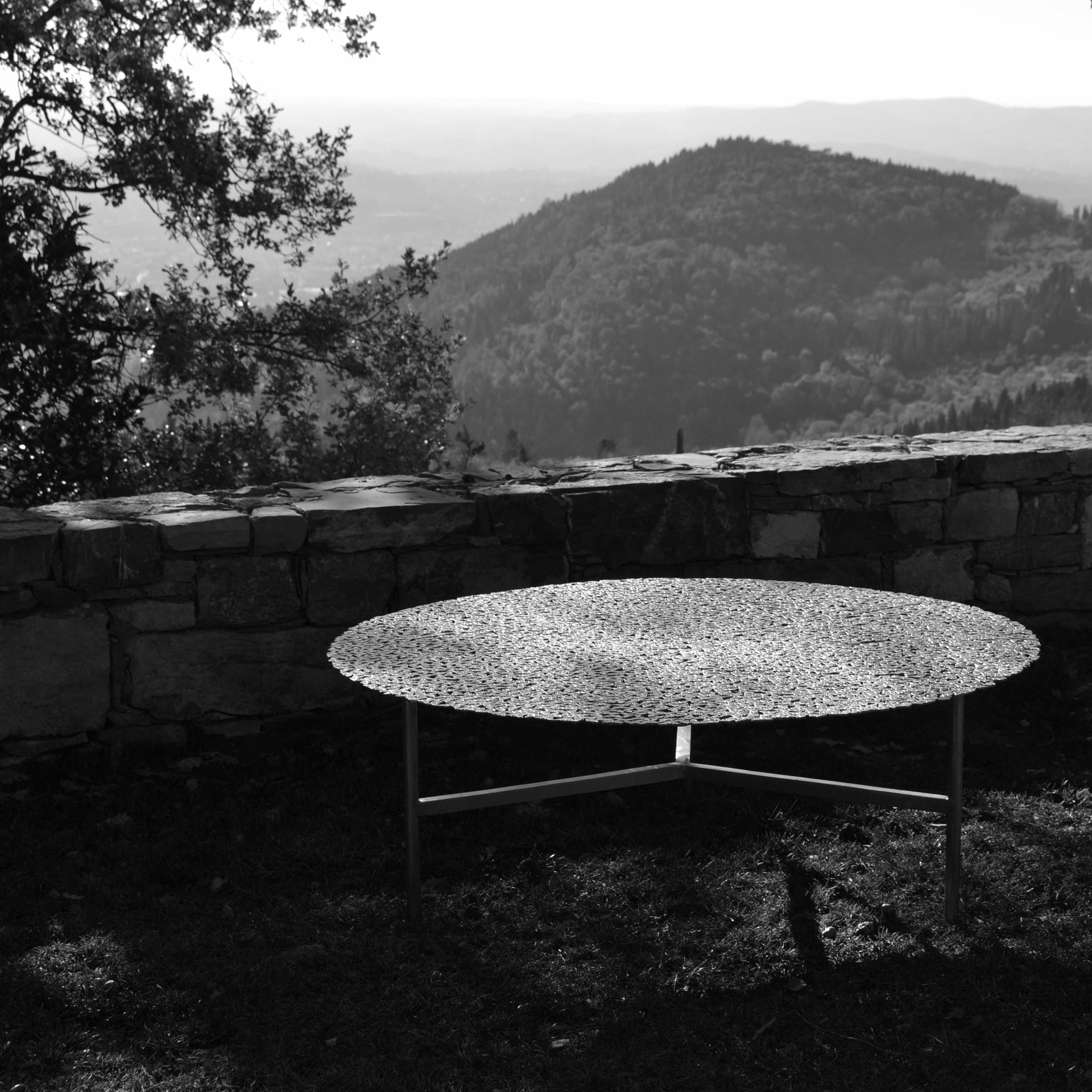 Jean Bronze Round Coffee Table by Fred and Juul 7