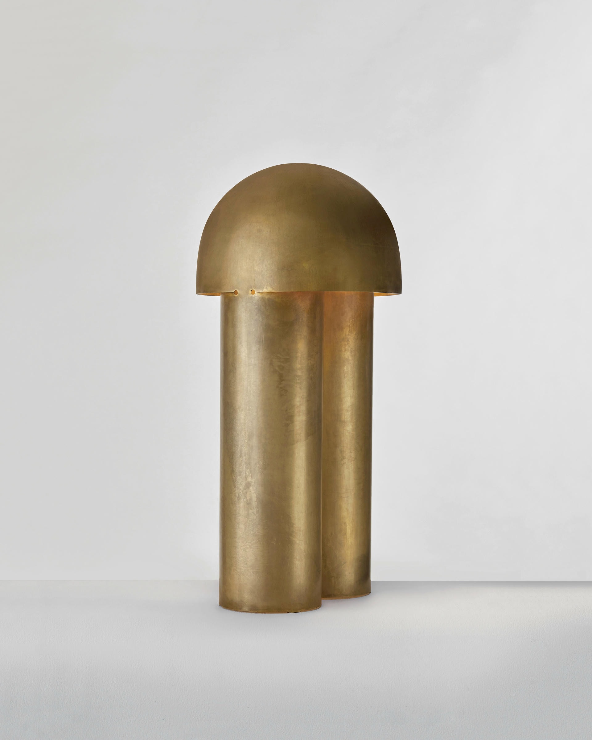 Large Monolith Brass Sculpted Table Lamp by Paul Matter 2