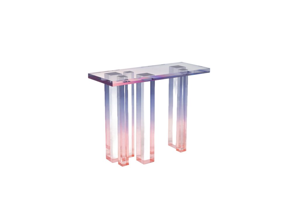 Lavender Rose Gradient Crystal Contemporary Console Table 03 by Saerom Yoon 1