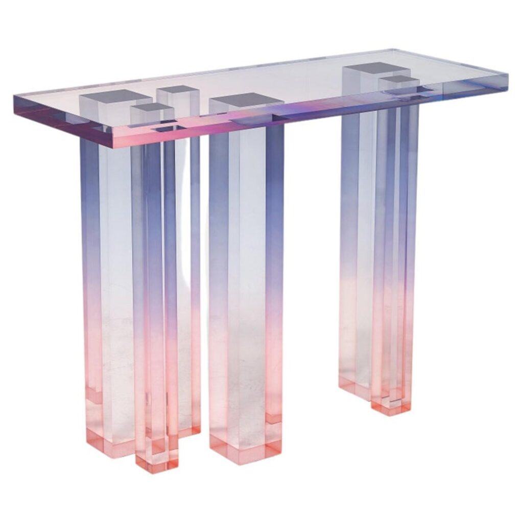 Lavender Rose Gradient Crystal Contemporary Console Table 03 by Saerom Yoon 1