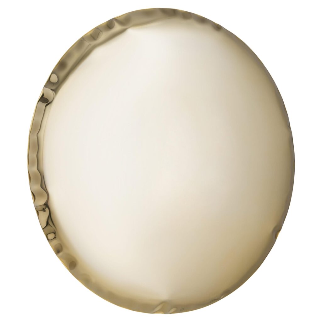 Light Gold Oko 150 Sculptural Wall Mirror by Zieta 1