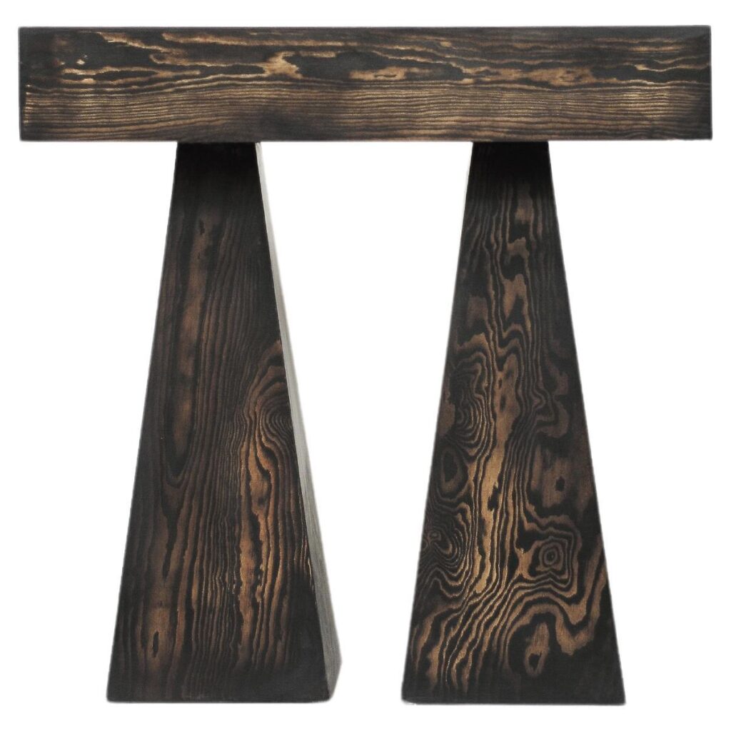 Limited Edition High Console Table by Lucas Tyra Morten with Trapezoidal Legs 1