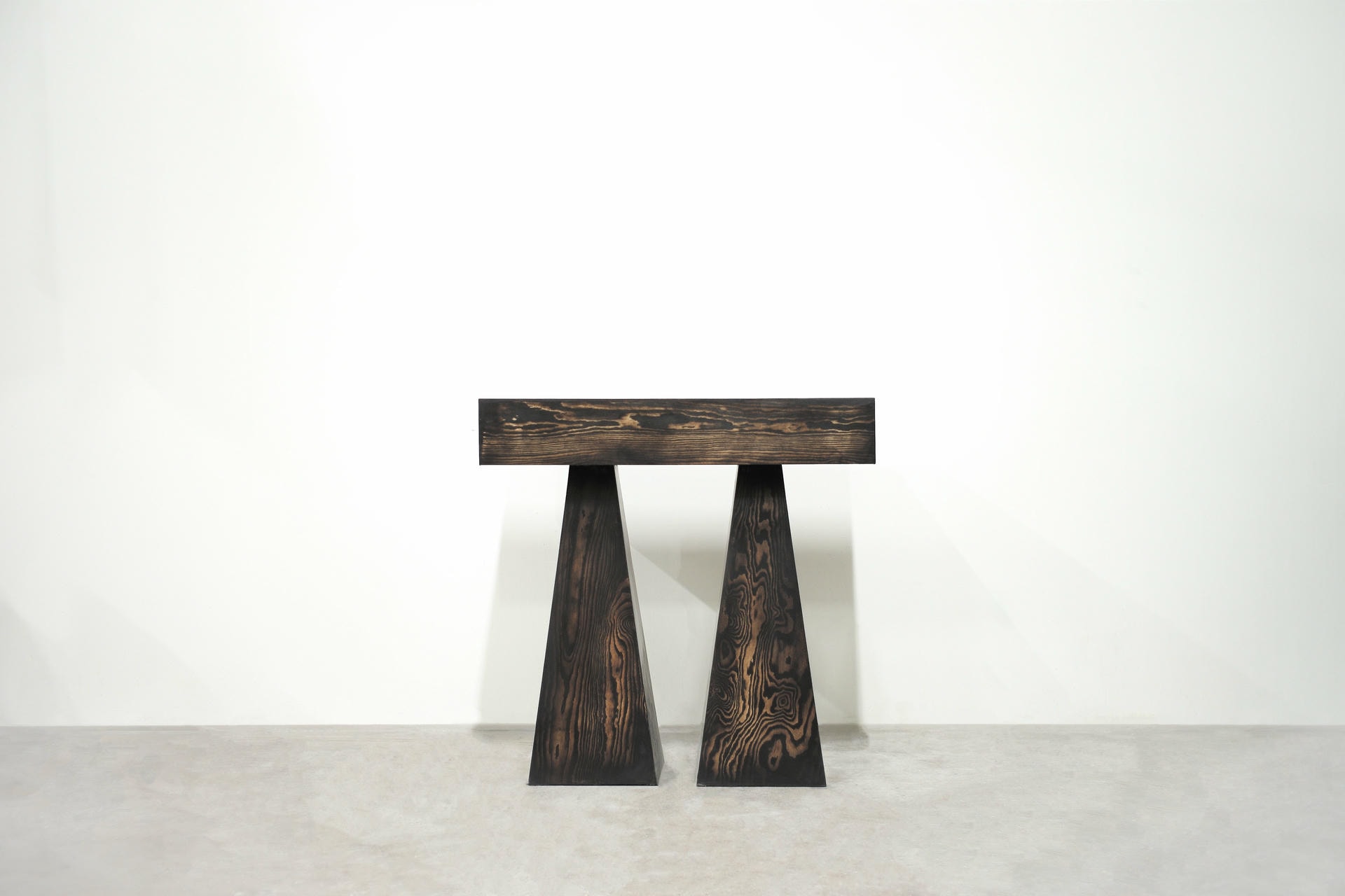 Limited Edition High Console Table by Lucas Tyra Morten with Trapezoidal Legs 2
