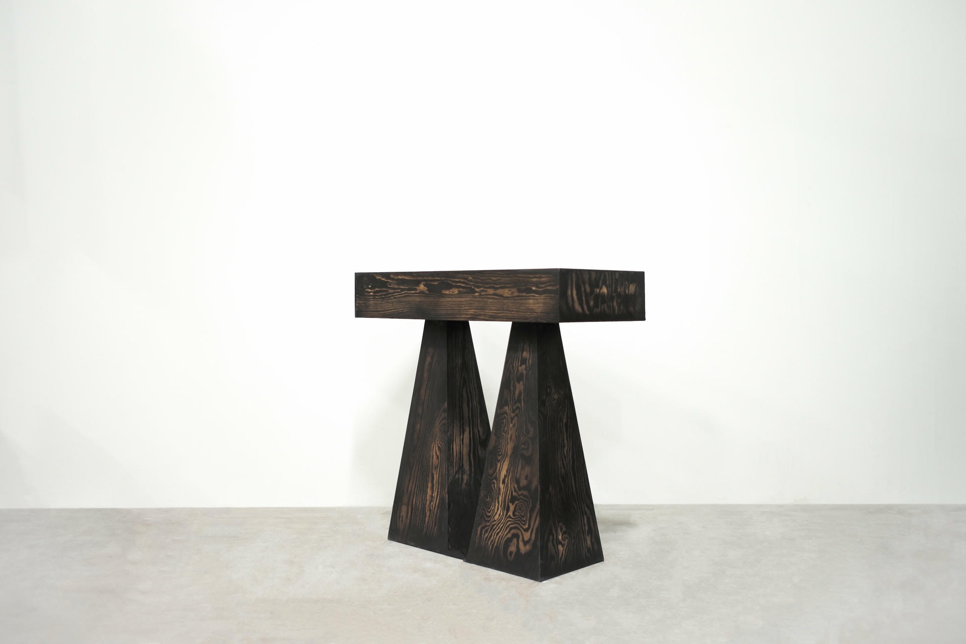 Limited Edition High Console Table by Lucas Tyra Morten with Trapezoidal Legs 4
