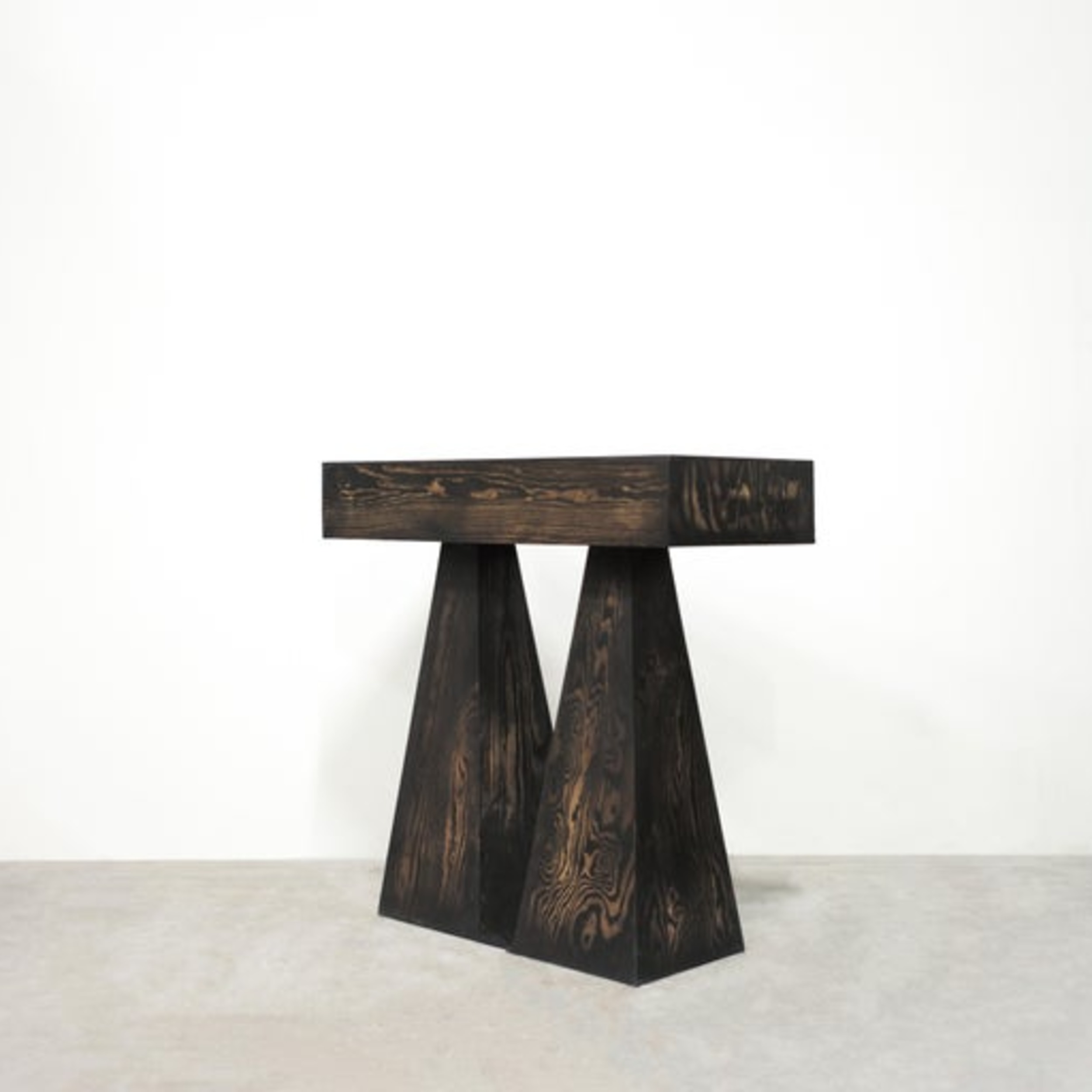 Limited Edition High Console Table by Lucas Tyra Morten with Trapezoidal Legs 4