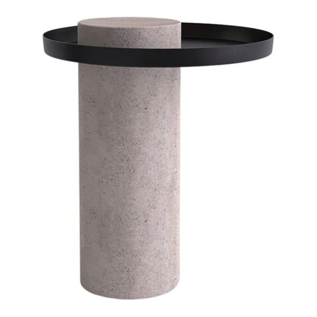 Medium Travertine Contemporary Guéridon, Sebastian Herkner 1