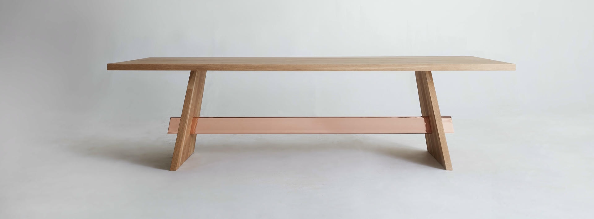 Metal Plated Walnut Large Isthmus Dining Table by Hollis Morris 2