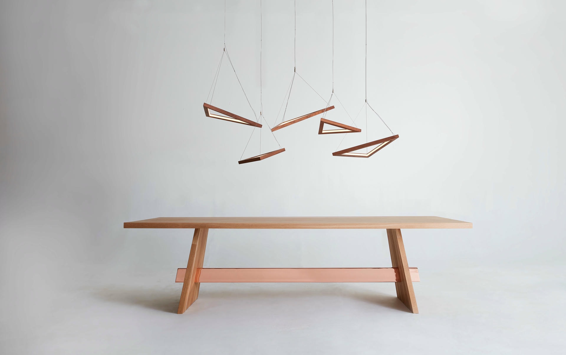 Metal Plated Walnut Large Isthmus Dining Table by Hollis Morris 3