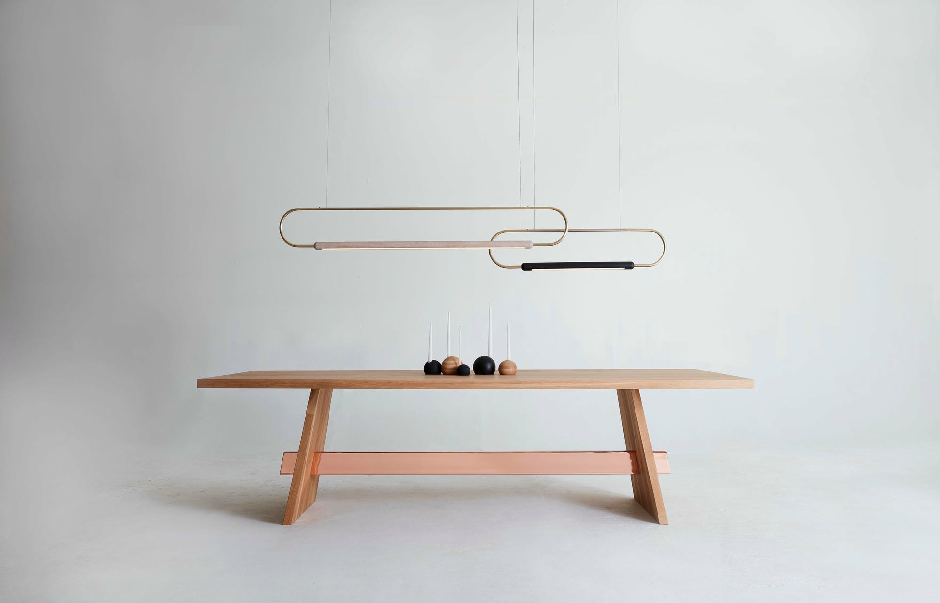 Metal Plated Walnut Large Isthmus Dining Table by Hollis Morris 5