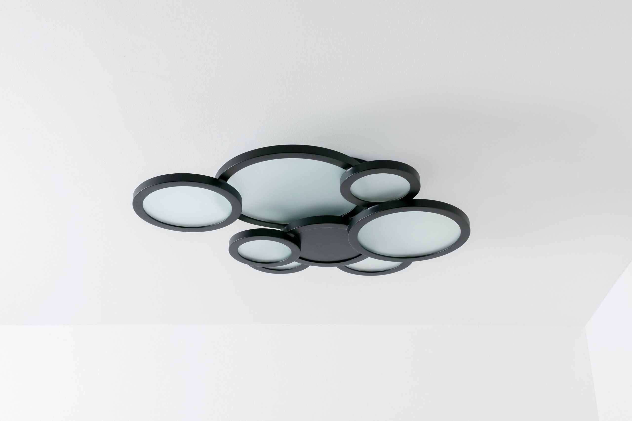 Modern Luxury Handcrafted Black Steel Glass Cloud Ceiling Mounted Lamp Carla Baz 2